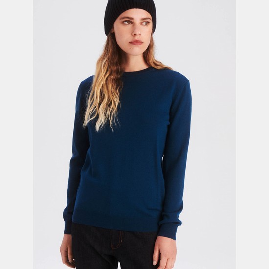 Aigle The Essential Crew-neck Jumper, Made From 100% Rws-certified Wool Jumpers Women Navy ZA-45270